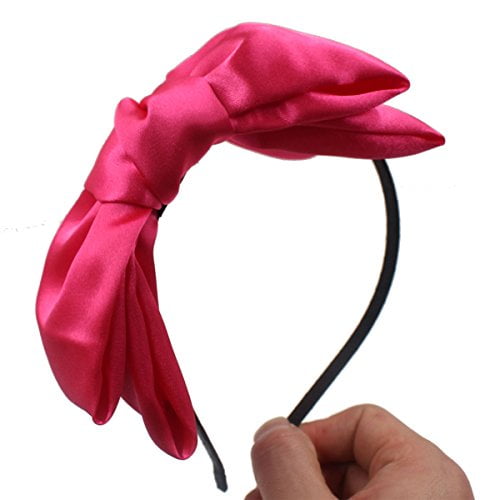 8 inch Big Bows Hairstyle Hair Hoop Head Band for Girls Women Hot Pink