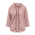 thumbnail image 5 of Winter Coats for Womens Plus Size Fleece Jacket Long Sleeve Hooded Cardigan Sweatshirts Open Front Lapel Outerwears, 5 of 5