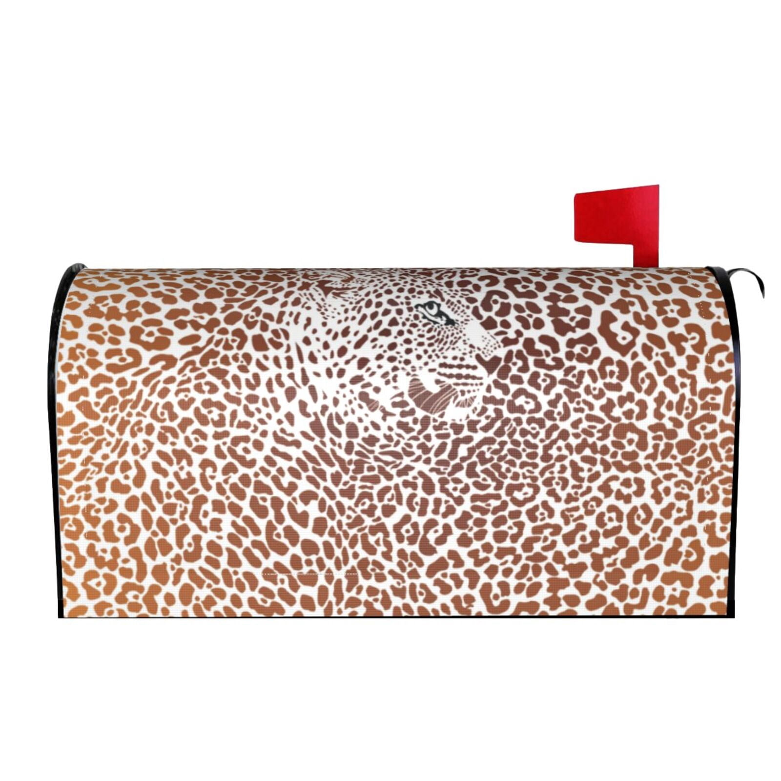 Picia Leopard Brown Magnetic Mailbox Cover Standard Size-25.5x21 in