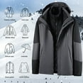 thumbnail image 4 of Dovford Men's Waterproof 3 in 1 Ski Jacket Warm Fleece Lined Winter Snow Coat Windproof Hooded Raincoat Heavyweight, 4 of 5