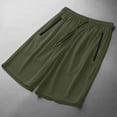 thumbnail image 7 of Summer Casual Shorts for Men solid color pocket summer ice silk drying running shorts Lightweight Mens Linen Shorts Army Green 3XL, 7 of 7