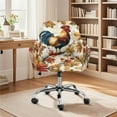 thumbnail image 2 of Whosucclay Rooster Chicken Maple Leaf Print Swivel Accent Chair Covers Anti-Slip Elastic Office Chair Slipcovers Stretch Dining Chair Covers Anti-dust Swivel Armchair Cover Protector, 2 of 7