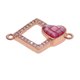 thumbnail image 1 of 1 piezas cuadradas conectores de corazón resultados de la joyería Charm Rose Gold + Red Sunnimix Encantos de conectores de corazón, 1 of 8
