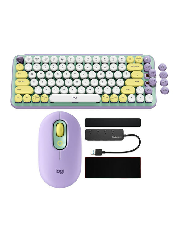 Logitech POP Keys Wireless Mechanical Keyboard With Emoji Keys (Daydream Mint) Bundle