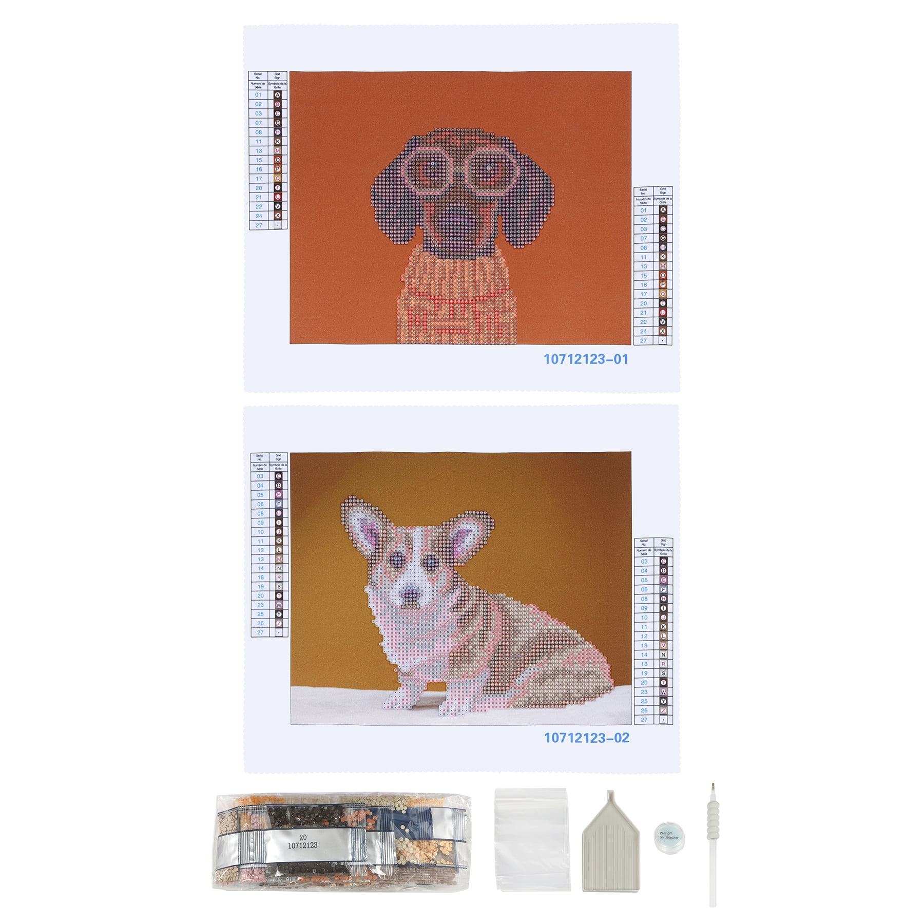 Dog Paintings Diamond Art Kit by Make Market – Full Drill with Gems & Tools - 8" x 10" Canvas - 6 Pack