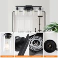 thumbnail image 4 of Miniyam 4-Light Black Bathroom Vanity Light, Industrial Farmhouse Wall Fixture with Clear Glass Shades, 4 of 7