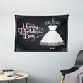 thumbnail image 1 of Bridal Shower Decorations Tapestry, Happy Bride Day Quote Wedding Dress Swirls Art Print, Wall Hanging for Bedroom Living Room Dorm Decor, 60W X 40L Inches, Black White and Pink, by Ambesonne, 1 of 2