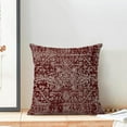 thumbnail image 3 of Boho Throw Pillow Covers 18x18 Inch Set of 2, Carpet Pattern Wine Red Decorative Throw Pillow Covers Christmas Burgandy Red Linen Outdoor Cushion Cover for Sofa Couch Farmhouse Room Bed Decor, 3 of 7