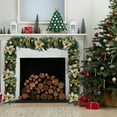 thumbnail image 6 of HongHeng Artificial Christmas Poinsettia Garland with Eucalyptus Leaves, Red Berries Garland Decor for Home, Fireplace, Wall, Porch, Table, Mantle, Indoor Outdoor Decoration, 6 of 6