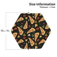 thumbnail image 2 of Leather Coasters with Heat-resistant for Drinks, Cute Pizza Cheese Pepper -标题2 Hexagon, 2 of 5