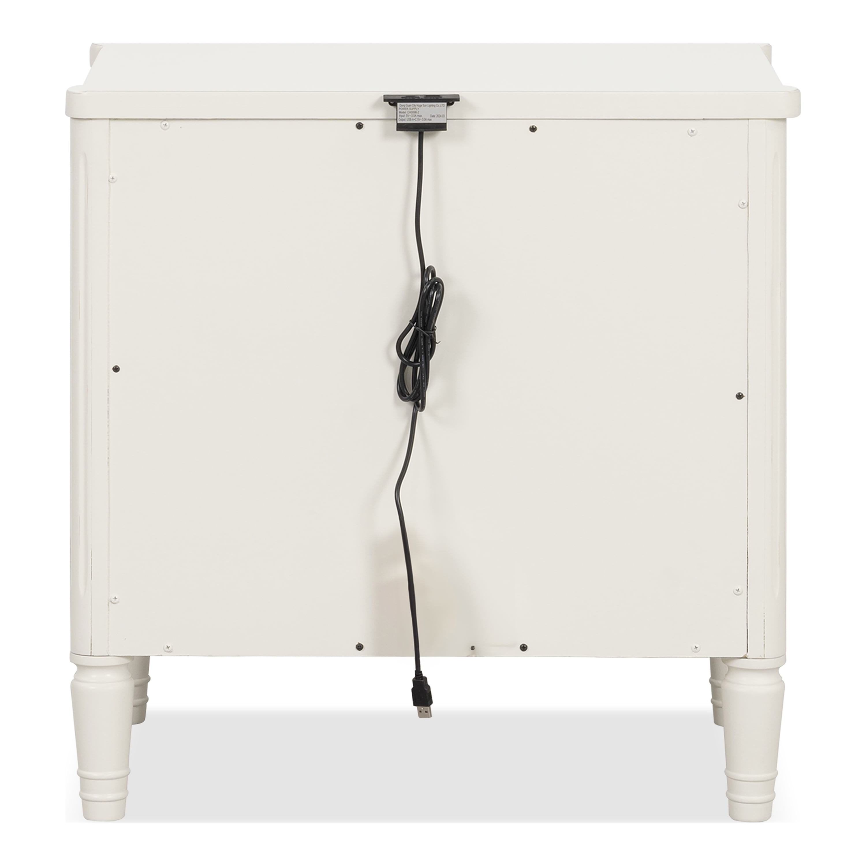 Furniture of America Maui Modern French 2-Drawer Adult Nightstand, White
