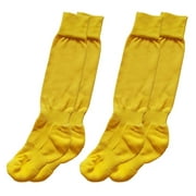 Two Pair of Knee High Unisex Soccer Socks by Winning Beast®. Yellow. Extra Small.