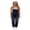 Gray, variant on Women Denim Suspender Pants, Plain Buttons Shoulder Straps Ripped Overall Jeans, Ladies Backless Pencil Long Pants Jumpsuit