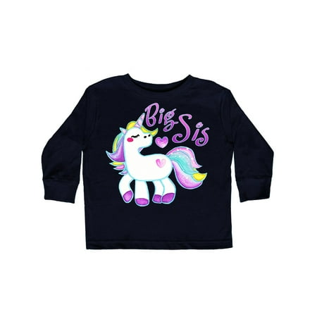 

Inktastic Big Sis unicorn Gift Toddler Toddler Girl Long Sleeve T-Shirt