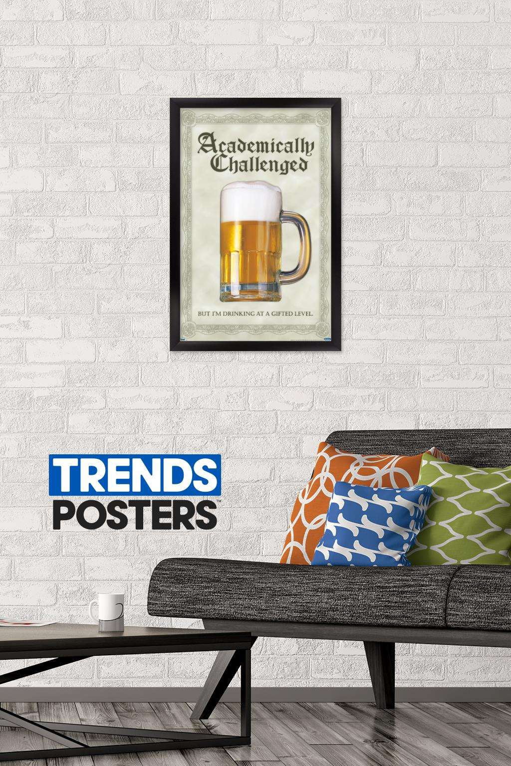Academically Challenged Wall Poster, 14.725" x 22.375", Framed