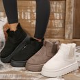 thumbnail image 4 of Women's Faux Suede Slip-On Snow Boots, Short Warm Ankle Booties, 4 of 5