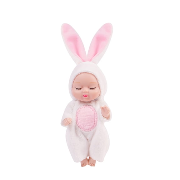 ToyKingdee Adorable Bunny Costume Sleeping Baby Doll, Soft Plush Toy for Comfort Play and Holiday Decor