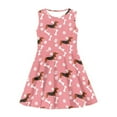 thumbnail image 3 of FOR U DESIGNS Dachshund Dog Tank Dress for Toddler Girls Lightweight Sleeveless Midi Skater Dress Fashion Pink Swing Twirl Dress Novelty Princess Dress Size 5-6, 3 of 6