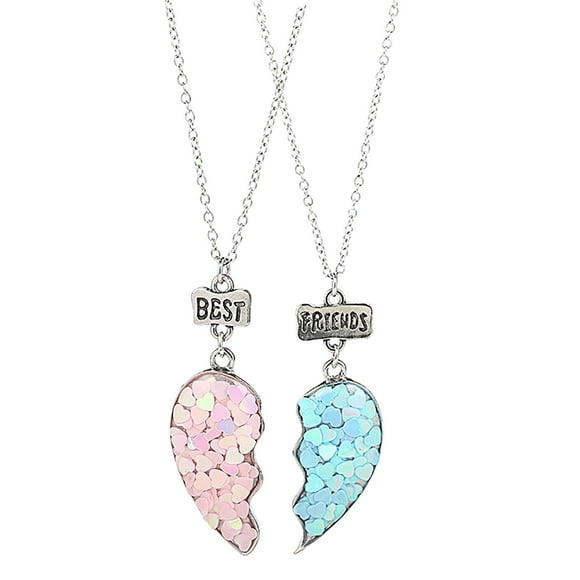 Riforla Be-st Friend Necklaces for 2 Girls/Couple BFF Necklaces Friendship Gifts Graduation Gifts Lon-g Distance Gift Womens Jewelry as show