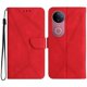 thumbnail image 1 of For vivo V50 5G Case Skin Touch Lines Imprinted PU Leather Flip Phone Cover - Green, 1 of 5