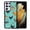 Barnyard Chicken Roosters Teal Background, variant on WIRESTER Shockproof Soft Rubber Cover Case for Samsung Galaxy S21 Ultra 6.8" 2021, Hot Pink Glitter Sparkle With Black Pink Glitter Leopard