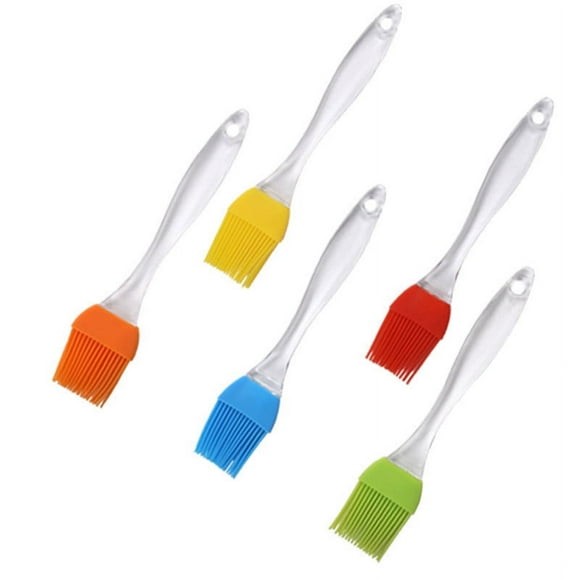 7.87 Inches Large Transparent Handle Split Basting Brush High Temperature Kitchen Oil Brush Soy Sauce Brush Outdoor Bbq Barbecue Brush Food Grade Silicone
