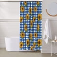 thumbnail image 6 of Shower Curtain, Sunflowers Square Waterproof Fabric Plastic Shower Curtain, Drying Fast Bathroom Curtain with 9 Buttonholes, Ruffle Shower Curtain 60x72in, 6 of 8