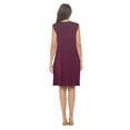 thumbnail image 5 of Burgundy 3X-4X Plus Size Sleeveless Midi Casual Dress, Flowy, Round Neck, Maternity, for Summer Dresses, 5 of 6