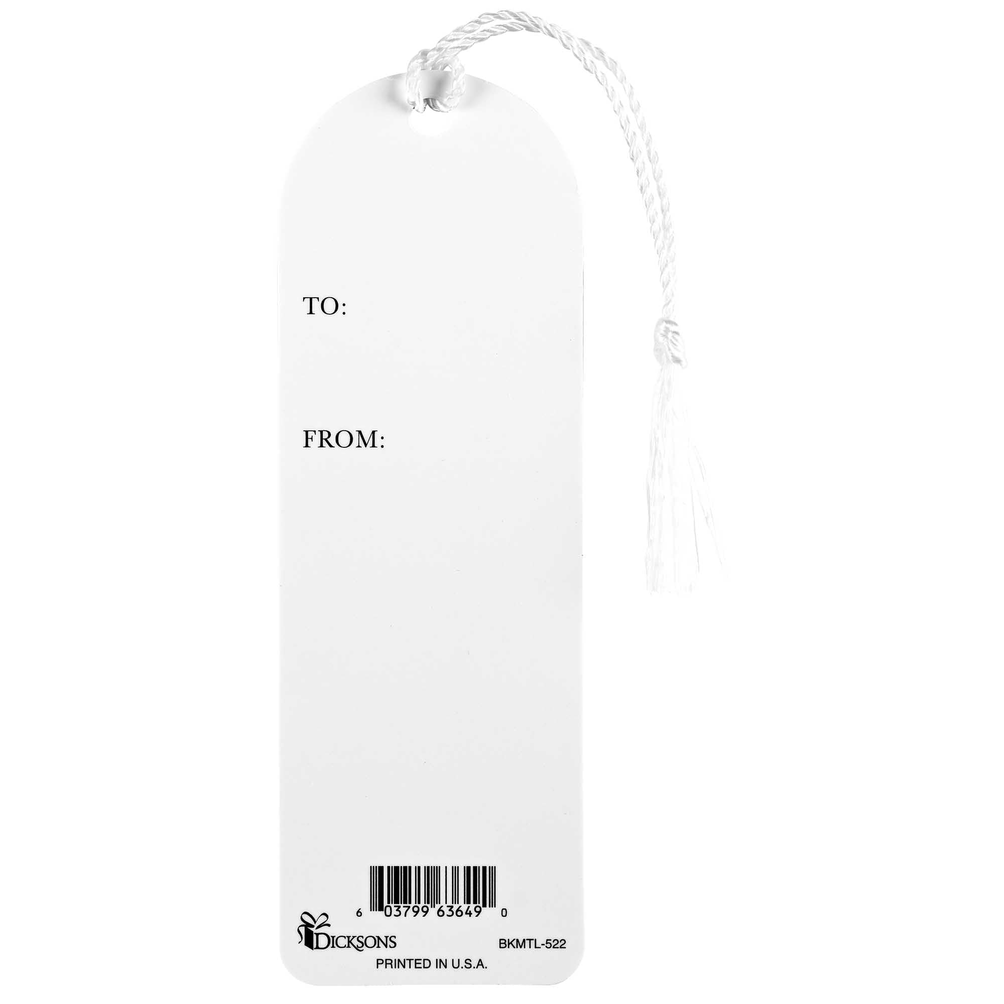 Dicksons BKMTL-523 Take Heart I Have Overcome The World Striped Pink and Grey 2 x 6 Paper and Tassel Curved Top Encouraging Tassel Bookmark, Pack of 12