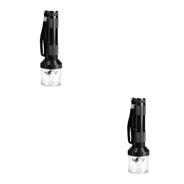 Kearding Amoladora eléctrica portátil con forma de antorcha, trituradora que funciona con batería, trituradora de viaje para interiores y Negro 2piezas