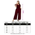 thumbnail image 5 of Yesfashion Women Plus Size Jumpsuit Wrap V Neck Ruffle Short Sleeves High Waist Wide Leg Romper Pants, 5 of 5