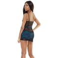 thumbnail image 4 of Coquette Take Me Away Chemise Teal/Black Large, 4 of 5