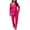 Hot Pink, variant on jobturf Pajamas for Women Set Waffle Kint 2 Piece Pjs Outfits Long Sleeve Button Down Shirts Long Pants with Pockets Casual Vacation Clothes