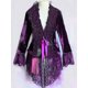 thumbnail image 3 of Chaqueta de terciopelo con botones elegantes en contraste 2024 para mujer, diseño de lazo de encaje de guipur con retazos vintage, blusas asimétricas holgadas de manga larga, 3 of 4