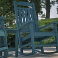 thumbnail image 4 of Merrick Lane Teal Poly Resin Indoor/Outdoor Rocking Chair with Side Table, 4 of 16