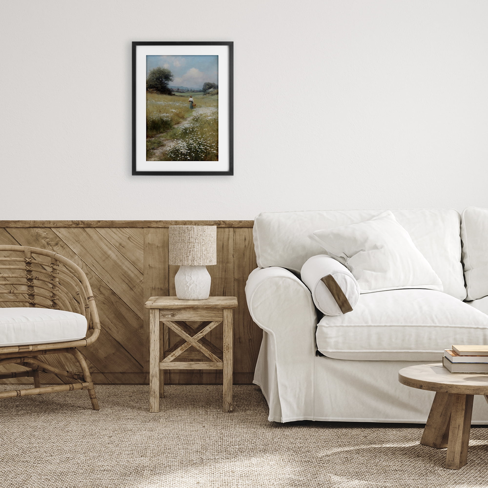 Stupell Industries Flower Gazing in Summer Meadow Black Framed Print Under Glass, design by Petal Prints Design