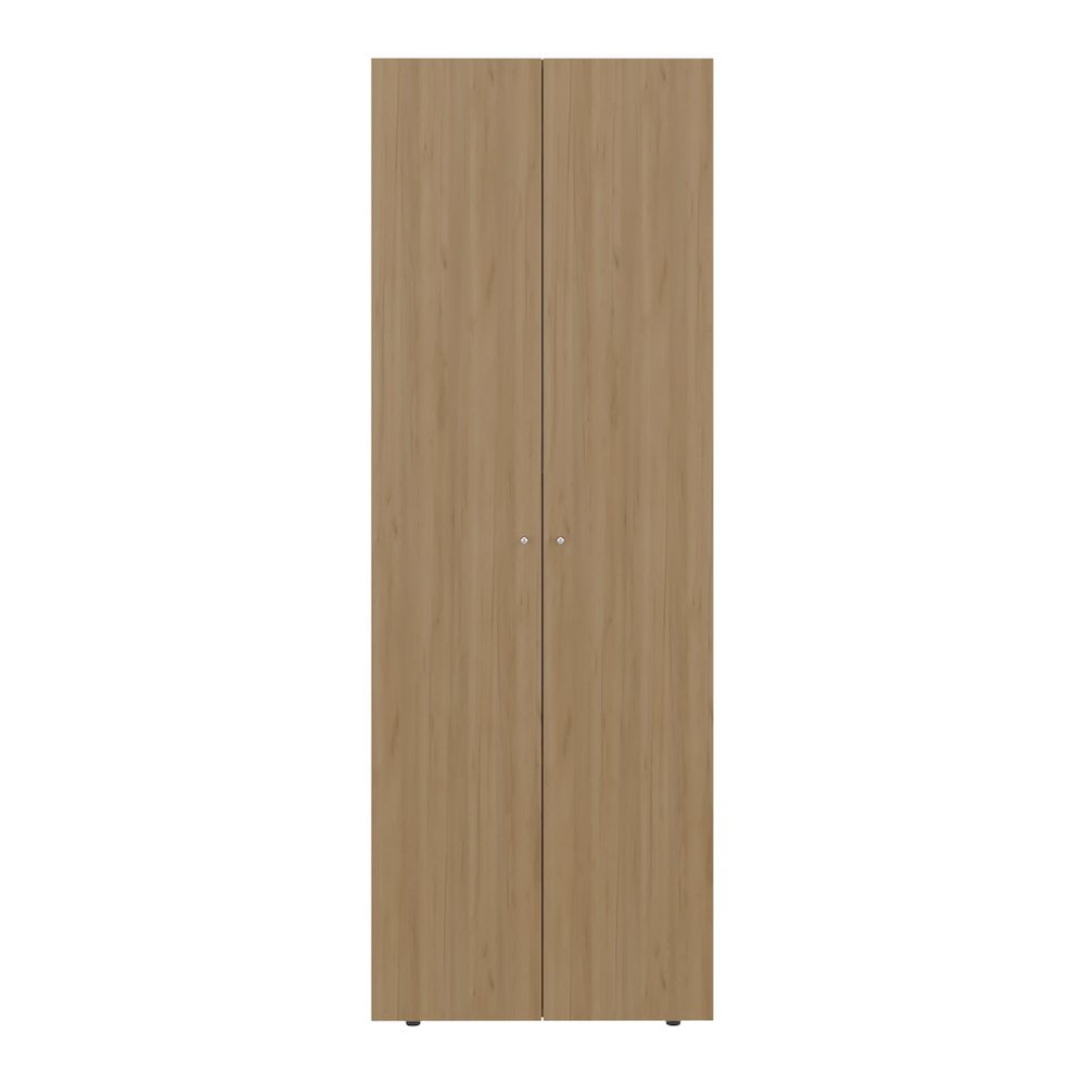 Rimax Rattan-look PP Resin 2-shelf Lockable Wardrobe Cabinet