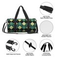 thumbnail image 6 of Gaeub Green Squares Lightweight Travel Cylinder Bag Gym Tote Bag Sports Training Duffle Bag with Pockets and Straps, 6 of 8