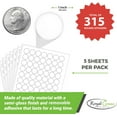 thumbnail image 2 of White Printable Sticker Sheets for Inkjet/Laser Printers, Removable Stickers Printing Labels Round 1 inch with Template Included, 5 Sheets - 315 Pack, 2 of 6