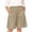 Beige, variant on Women's Solid Color Bermuda Shorts Skort, French Style Wide Leg Culotte Shorts, Lightweight Breathable Polyester A-Line Loose Draped Five Inch Shorts with Side Pockets Black M