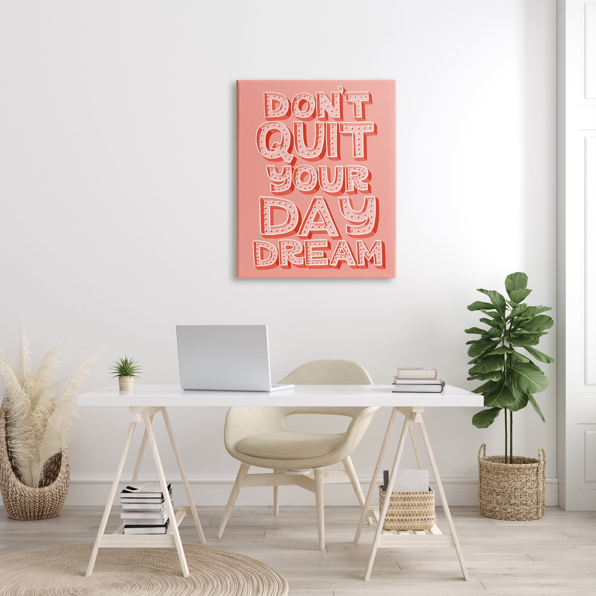 Stupell Industries Don't Quit Your Day Dream Bold Pink Typography, 30 x 40, Designed by Kristina Hultkrantz