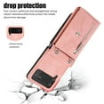 thumbnail image 7 of Jiahe Cover for Samsung Galaxy Z Flip 3, Wallet Case Crossbaody, with RFID Blocking Shockproof Zipper Purse with Card Slots Holder Adjustable Detachable Shoulder Strap Lanyard Case Cover, rosegold, 7 of 7