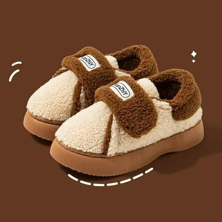 

Mo Dou Autumn and Winter Simple Women‘s Cotton Shoes Cozy Non-slip Home Slippers Outdoor Soft Sole Plush Warm Cotton Shoes