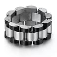 thumbnail image 6 of Stainless Steel Ring Men's Simple Watch Chain Style Hip Hop Punk Biker Jewelry, 6 of 9