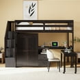 thumbnail image 3 of Duxelifin Full Loft Bed with Desk and Stairs, Wooden Loft Bed with Storage Drawers & Wardrobe, High Loft Bed Frame for Adults Teens- Espresso, 3 of 6