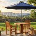thumbnail image 4 of Sunnydaze Malaysian Hardwood Gateleg Round Patio Table with Teak Oil Finish - 47.25" Diameter x 29" H, 4 of 10