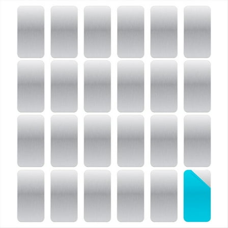 Rollbacks & More 24pcs Adhesive Metal Plates for Magnetic Mounts, 2.36x1.18in Strips with Backing Magnets on Non-Steel Vents