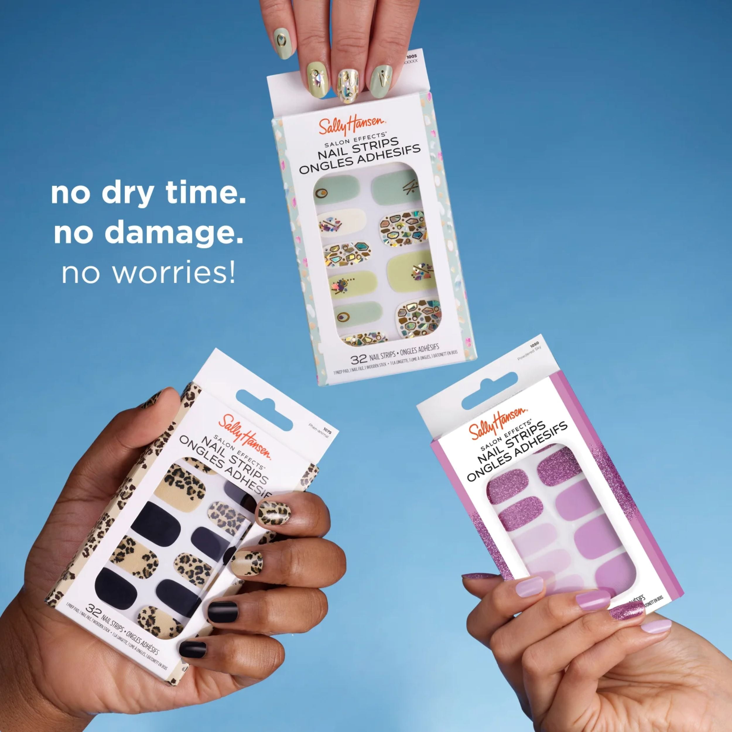 Sally Hansen Salon Effects Nail Strips, Cosmic Blush, 32pcs