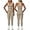 Khaki, variant on PISONIC Womens Workout Set Two Piece Racerback Color Block Tank Tops Matching High Waist Leggings Gym Work Out Outfits