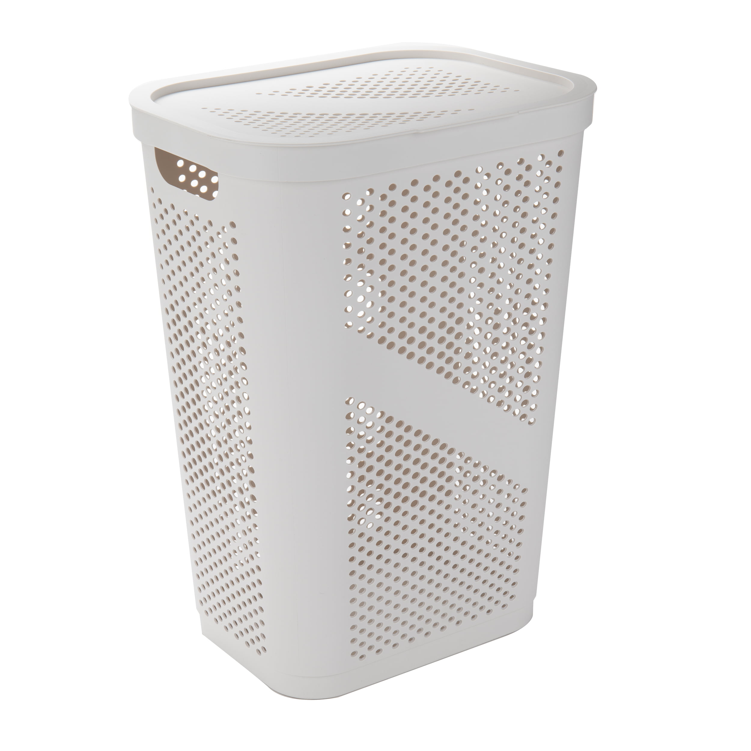 Lightweight Hamper Plastic Laundry Basket 60 Liter//16 Gallon Brown
